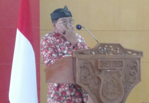 Walikota blitar, Santoso saat memberikan sambutan pada acara Workshop Konvesi Gak Anak