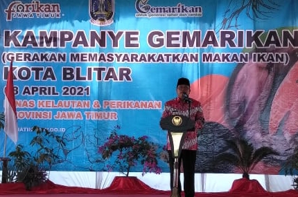 Walikota Blitar, Santoso saat Membuka Kampanye Gemarikan