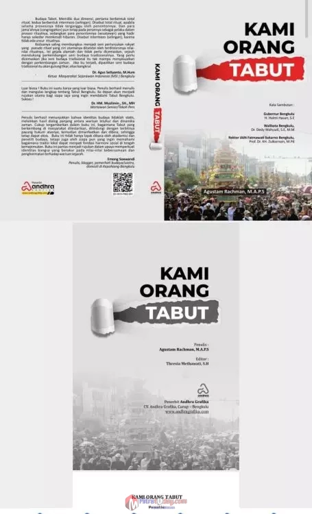 Buku Kami Orang Tabut. (mitratoday.com/Foto Istimewa).